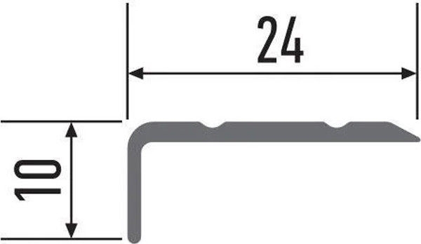 Изображение товара Порог Profiling Угловой ПР-24х10 (0.9м, серебристый)