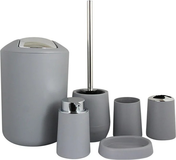 Изображение товара Набор аксессуаров для ванной и туалета Saniteco 6499002888C (серый)