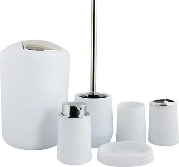 Изображение товара Набор аксессуаров для ванной и туалета Saniteco 6499002888B (белый)