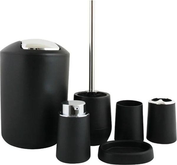 Изображение товара Набор аксессуаров для ванной и туалета Saniteco 6499002888A (черный)