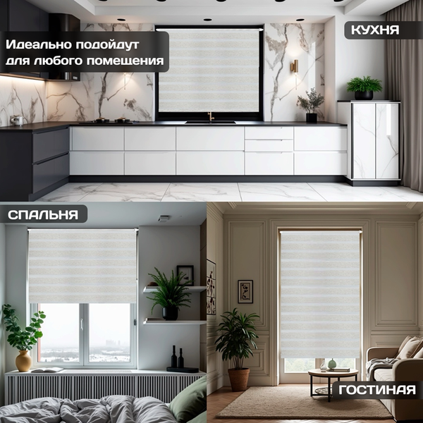 Изображение товара Рулонная штора Sundays Home Лайнс 72х160 (лен)