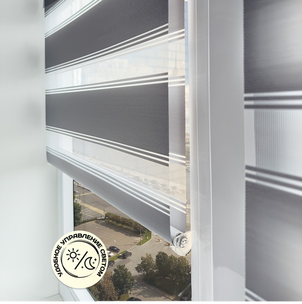 Изображение товара Рулонная штора Sundays Home Лайнс 43х160 (светло-серый)