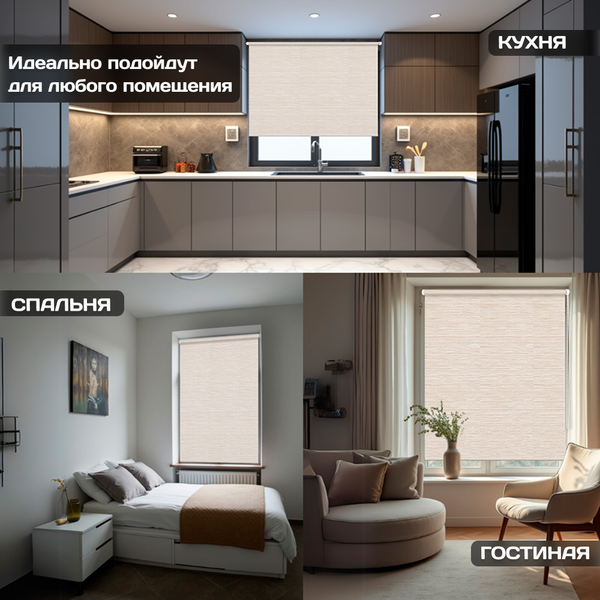 Изображение товара Рулонная штора Sundays Home Форест 78х160 (бежевый)