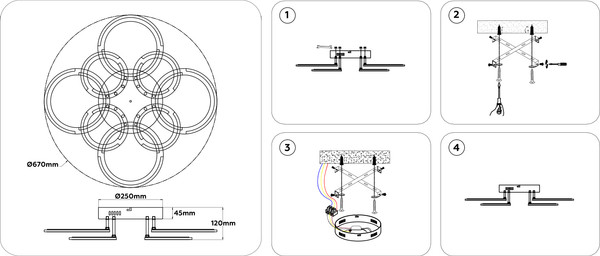 Изображение товара Люстра Ambrella FA8945/4+4 WH (белый)