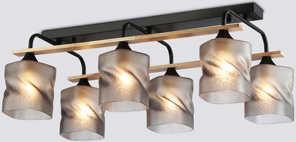 Изображение товара Люстра Ambrella TR3033250/6 BK/WD (черный/дерево)