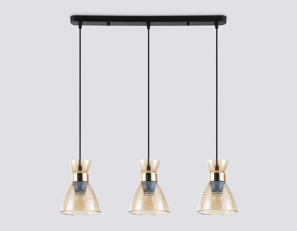 Изображение товара Люстра Ambrella TR3404/3 BK/FGD/TI (черный/золото/янтарь)