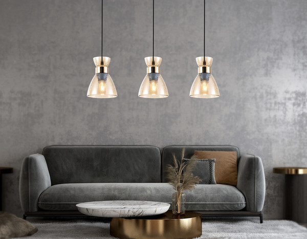 Изображение товара Люстра Ambrella TR3404/3 BK/FGD/TI (черный/золото/янтарь)