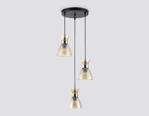 Изображение товара Люстра Ambrella TR3405/3 BK/FGD/TI (черный/золото/янтарь)
