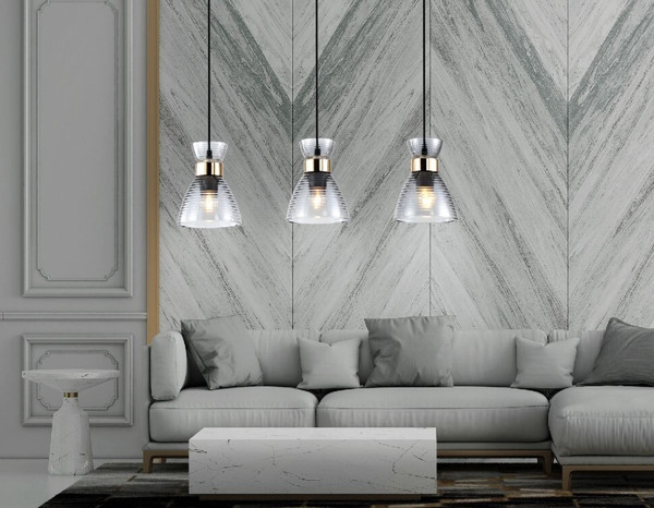 Изображение товара Люстра Ambrella TR3407/3 BK/FGD/SM (черный/золото/дымчатый)