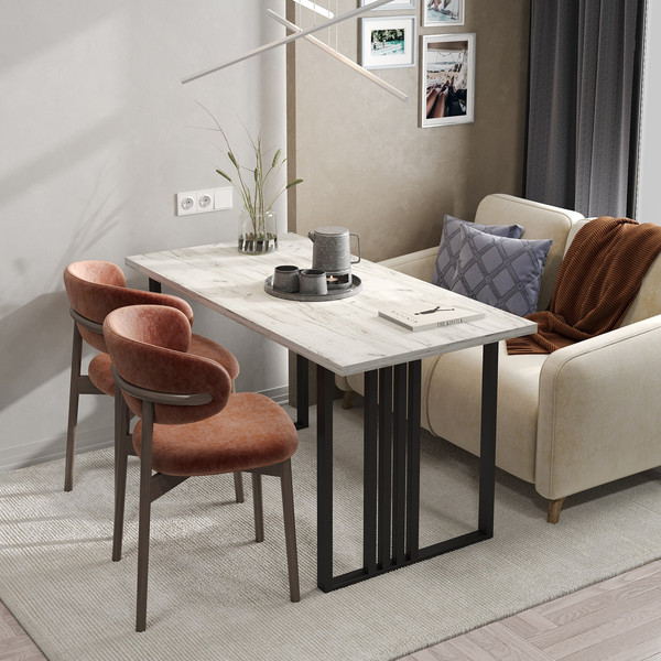 Изображение товара Обеденный стол Mio Tesoro Laim 120x66 (дуб крафт белый/черный)