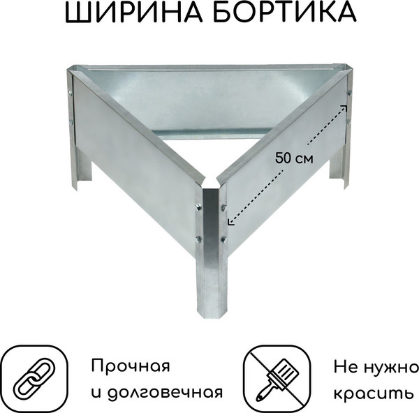 Изображение товара Грядка модульная GREENGO Клумба оцинкованная Терция 50x15см