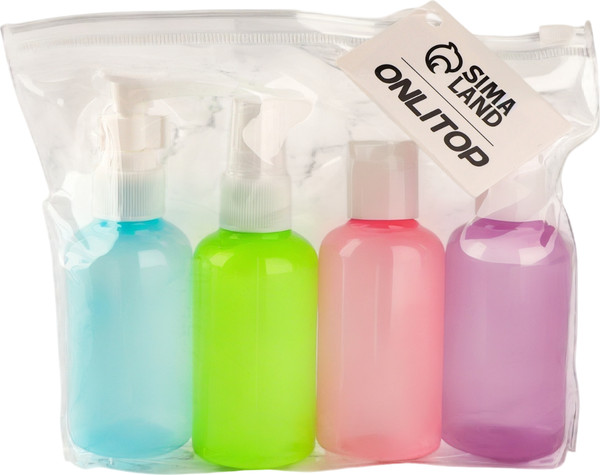 Изображение товара Набор флаконов для косметики Onlytop В чехле / 3547453 (4шт)