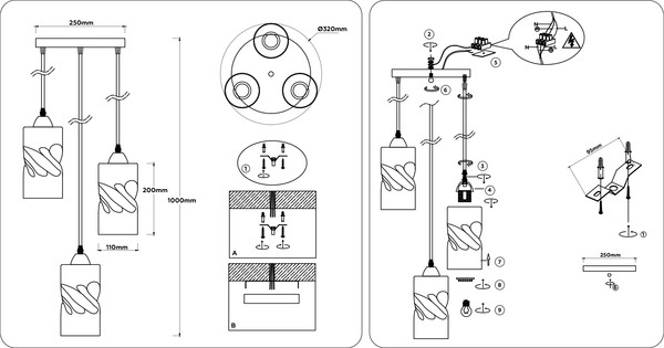 Изображение товара Люстра Ambrella TR3414/3 BK (черный)