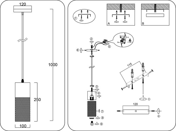 Изображение товара Потолочный светильник Ambrella TR8500 BK (черный)