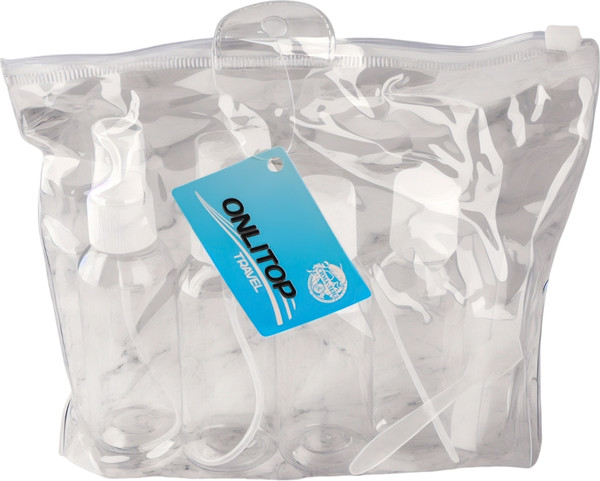 Изображение товара Набор флаконов для косметики Onlytop В чехле / 655410 (8шт, белый/прозрачный)