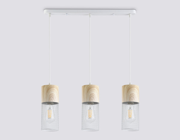 Изображение товара Люстра Ambrella TR8499/3 WH/WD (белый/дерево)