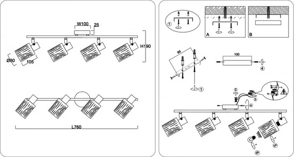 Изображение товара Спот Ambrella TR8670/4 BK/SB (черный/бронза)
