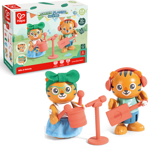 Изображение товара Игровой набор Hape Мини-дом Веселая семья тигров Майло и Мелоди / E3423_HP