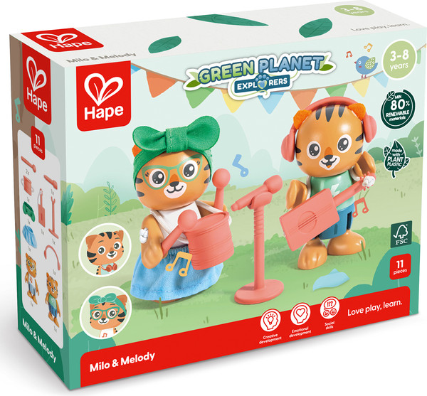 Изображение товара Игровой набор Hape Мини-дом Веселая семья тигров Майло и Мелоди / E3423_HP