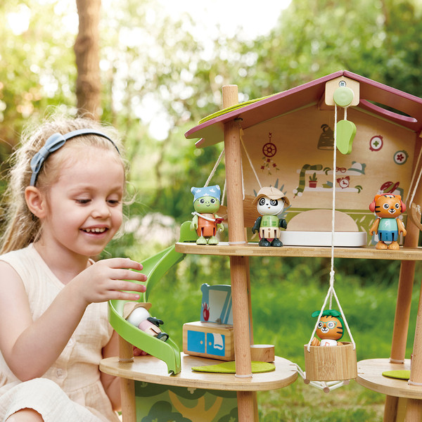 Изображение товара Игровой набор Hape Мини-дом Веселая семья тигров Майло и Мелоди / E3423_HP