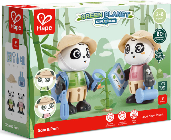 Изображение товара Игровой набор Hape Дружная семья панд Сэм и Пэм / E3424_HP