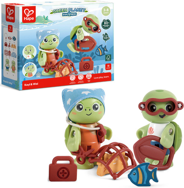 Изображение товара Игровой набор Hape Дружная семья черепах  Кейл и Вай / E3425_HP
