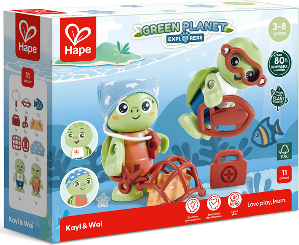 Изображение товара Игровой набор Hape Дружная семья черепах  Кейл и Вай / E3425_HP
