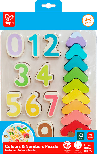 Изображение товара Сортер Hape Умняша пазл Цвета и цифры / E1657_HP