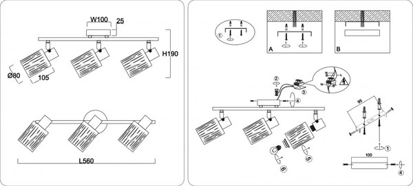 Изображение товара Спот Ambrella TR8665/3 WH (белый)