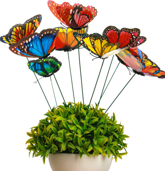 Изображение товара Украшение для сада Take It Easy Бабочки двойные с блестками / 10774225 (15шт)