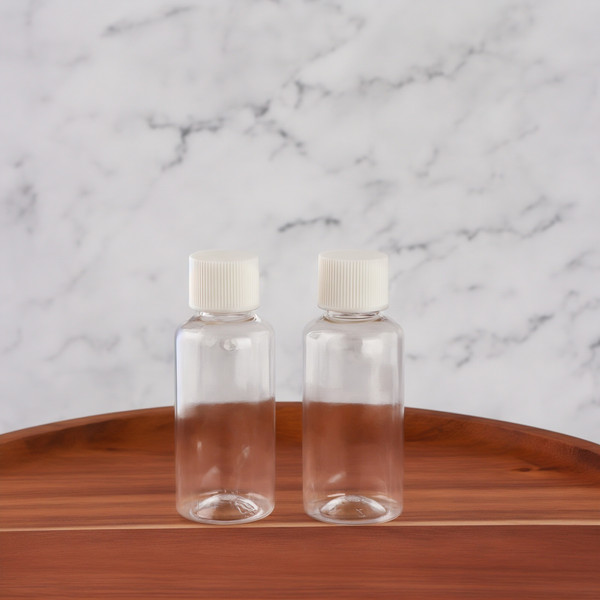 Изображение товара Набор флаконов для косметики Onlytop В чехле с наклейками / 10083431 (8шт, прозрачный/белый)