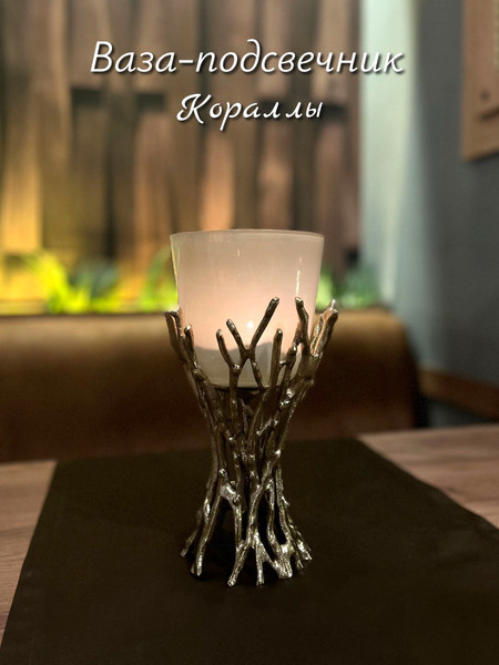 Изображение товара Подсвечник No Brand 690687 (светлое стекло)