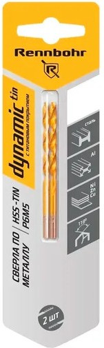 Изображение товара Набор сверл Rennbohr 2.0х49мм Dinamic-TIN Р9М3 / 667020 (2шт)