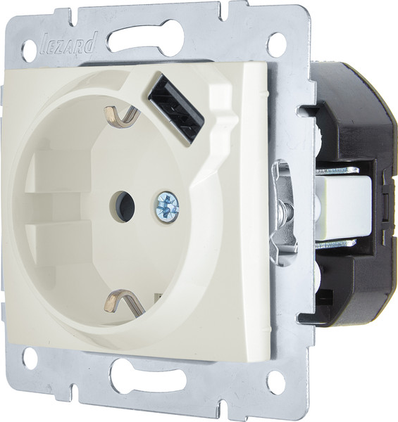Изображение товара Розетка Lezard Asti 7081-3088-181 (жемчужно-белый перламутр)