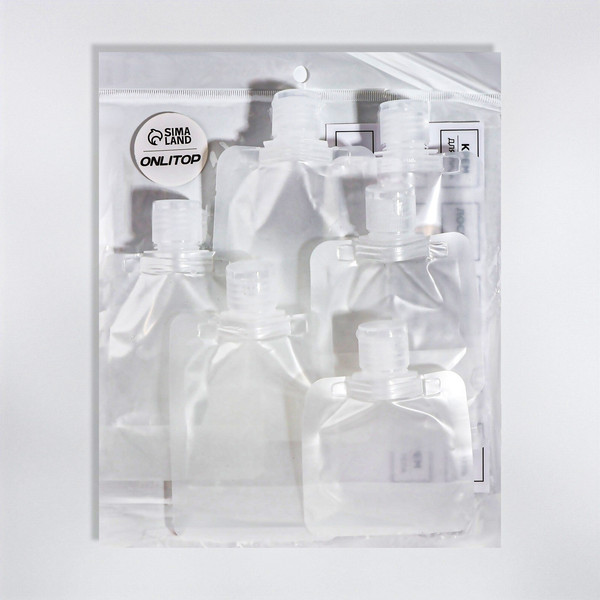 Изображение товара Набор флаконов для косметики Onlytop 10582142 (6шт, прозрачный/белый)