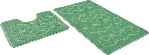 Изображение товара Набор ковриков для ванной и туалета Shahintex РР 50x80/50x50 002 (мятный)