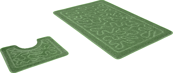 Изображение товара Набор ковриков для ванной и туалета Shahintex РР 60x100/60x50 003 (зеленый чай)