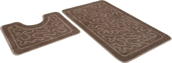 Изображение товара Набор ковриков для ванной и туалета Shahintex РР 60x100/60x50 003 (кофе с молоком)