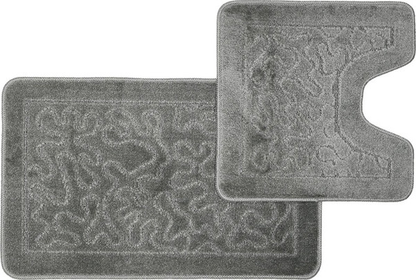 Изображение товара Набор ковриков для ванной и туалета Shahintex РР 60x100/60x50 003 (серый)