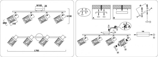 Изображение товара Спот Ambrella TR8666/4 WH (белый)