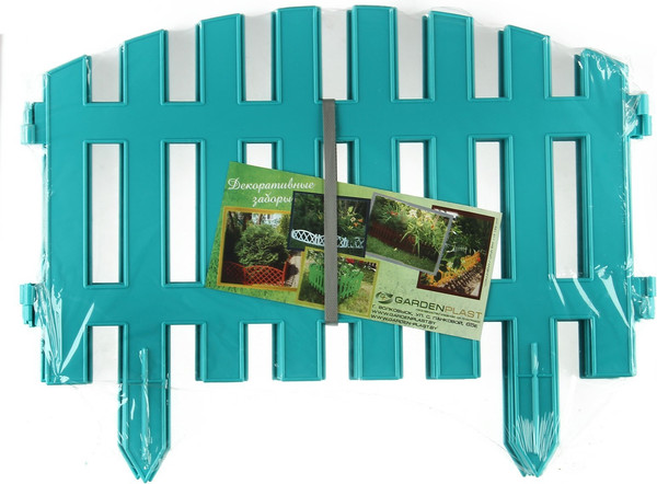 Изображение товара Изгородь декоративная GREENGO Renessans 35x210см 5 секций (бирюзовый)