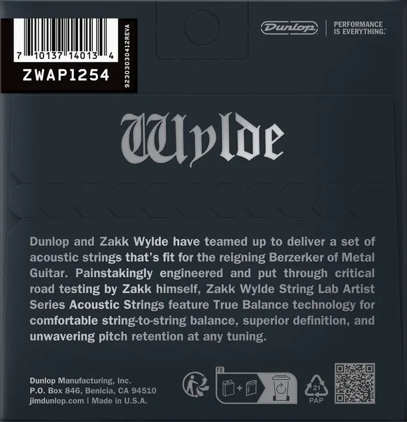 Изображение товара Струны для акустической гитары Dunlop Manufacturing ZWAP1254