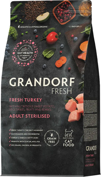 Изображение товара Сухой корм для кошек Grandorf Adult Sterilised Fresh Duck&Sweet Potato (2кг)