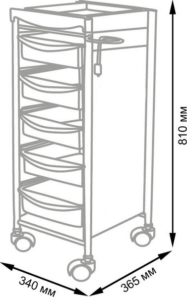 Изображение товара Тележка парикмахерская Элеганс М-04 (оранжевый)