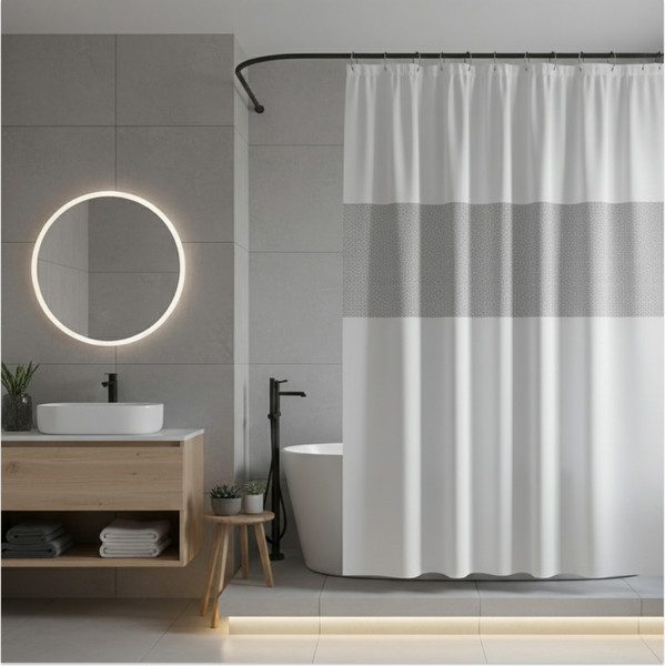 Изображение товара Шторка-занавеска для ванны Saniteco CS-058 / 640700710B (белый)