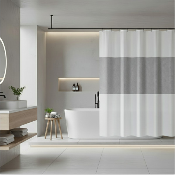 Изображение товара Шторка-занавеска для ванны Saniteco CS-058 / 640700710B (белый)