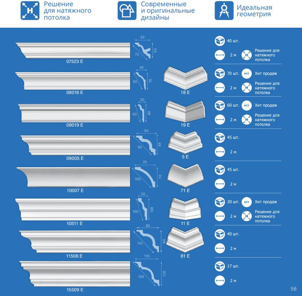 Изображение товара Плинтус потолочный FORMAT 05509Е 39x39