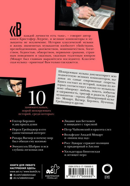 Изображение товара Книга АСТ Шокирующая музыка, твердая обложка (Лоуренс Кристофер)