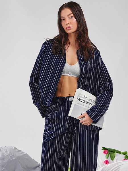 Изображение товара Рубашка Mark Formelle 502985 (р.170-100-106, белая полоска на море)