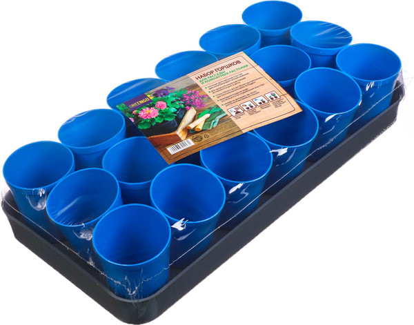 Изображение товара Набор горшков для рассады GREENGO 40x20см (18шт, микс)